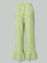 EZwear Women's Casual Plaid Wide Leg Palazzo Pants